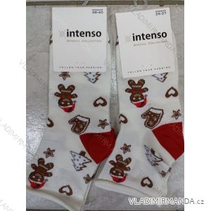 Ponožky vánoční veselé slabé dámské perníček (35-37, 38-40) POLSKÁ MÓDA DPP23381