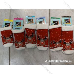Ponožky vánoční teplé sob kojenecké dorost dětské (12-28) POLSKÁ MODA DPP21382