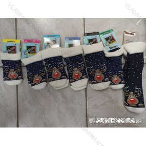 Ponožky vánoční teplé sob kojenecké dorost dětské (12-28) POLSKÁ MODA DPP21383