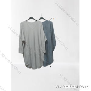Šaty úpletové dlhý rukáv dámsky nadrozměr (3XL ONE SIZE) TALIANSKÁ MÓDA IM821034