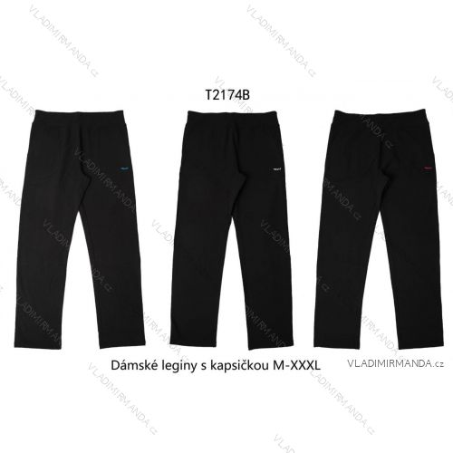Legíny dlhé s vreckom dámske (M-3XL) WOLF T2174B čierna XL