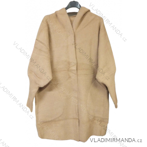 Kabát alpaka teplý dlhý rukáv s kapucňou dámsky (S / M / L ONE SIZE) TALIANSKÁ MÓDA IMWD20476/D/P7