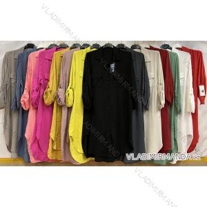 Šaty košilové dlouhý rukáv dámské (M/L ONE SIZE) ITALSKÁ MÓDA IM4212961