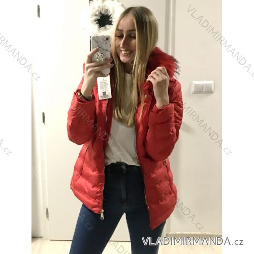Bunda zimná s kapucňou dámska (S-2XL) GLO-STORY GLO21WMA-2583R S červená