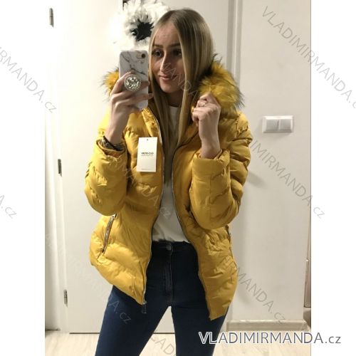 Bunda zimná s kapucňou dámska (S-2XL) GLO-STORY GLO21WMA-2583Y Žltá XL