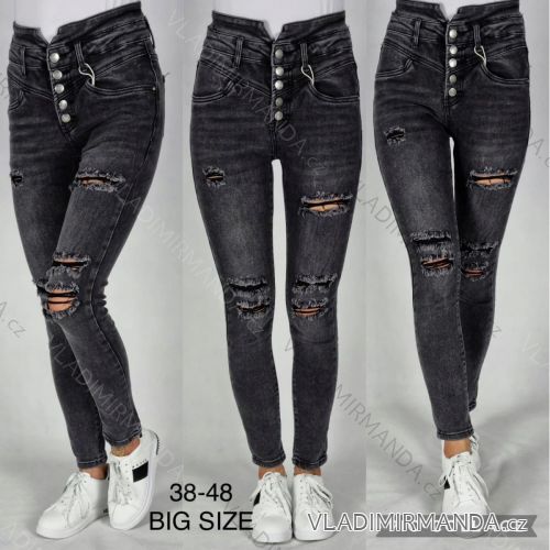 Rifle jeans dlhé dámske nadrozmer (38-48) JEANS JAW22MK0318