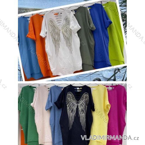 Šaty krátky rukáv dámske (L/XL ONE SIZE) TALIANSKA MÓDA IMWC22004