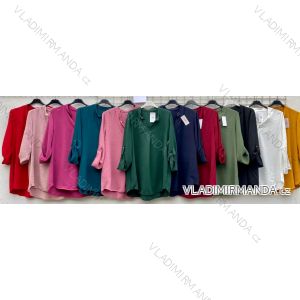 Tunika košilová dlouhý rukáv dámská nadrozměr (XL/2XL ONE SIZE) ITALSKÁ MÓDA IMD221065