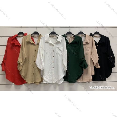 Košeľa oversize dlhý rukáv dámske (S/M ONE SIZE) TALIANSKA MÓDA IMWY22082
