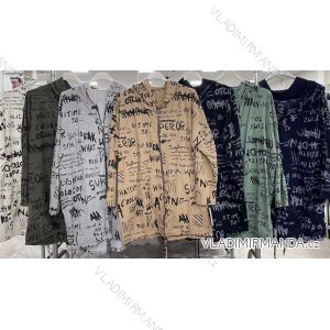 Mikina na zips s kapucňou dlhý rukáv dámska (L/XL ONE SIZE) TALIANSKA MÓDA IMWA22094