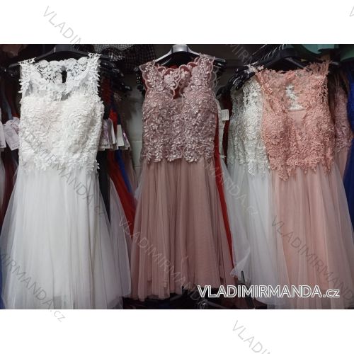 Šaty elegantné plesové bez rukávov čipkové dámske (S/M ONE SIZE) TALIANSKA MóDA IM922002