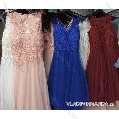 Šaty elegantné plesové bez rukávov čipkové dámske (S/M ONE SIZE) TALIANSKA MóDA IM922003
