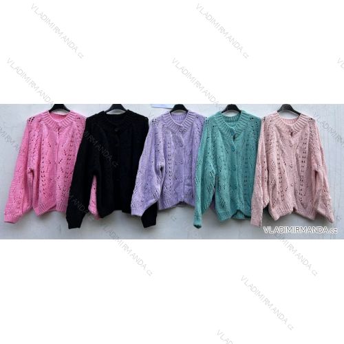 Svetr pletený tenký na knoflíčky dámský (L/XL ONE SIZE) ITALSKÁ MÓDA IMD20463
