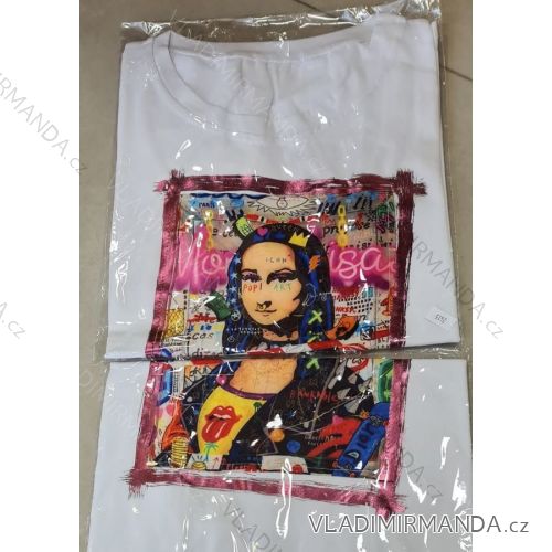 Tričko krátky rukáv dámske (S/M ONE SIZE) TALIANSKA MÓDA IMM22017
