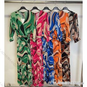 Šaty elegantné 3/4 dlhý rukáv dámske (S/M ONE SIZE) TALIANSKA MÓDA IMM22020