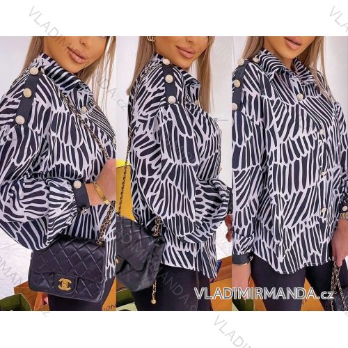 Košeľa dlhý rukáv dámska (L/XL ONE SIZE) TALIANSKA MÓDA IMWG22198