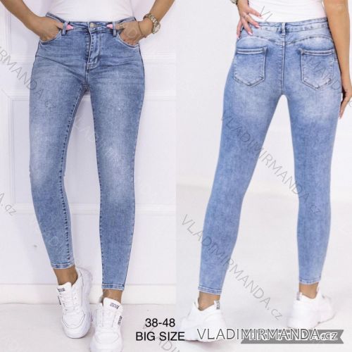 Rifle jeans dlhé dámske nadrozmer (38-48) JEANS JAW22230