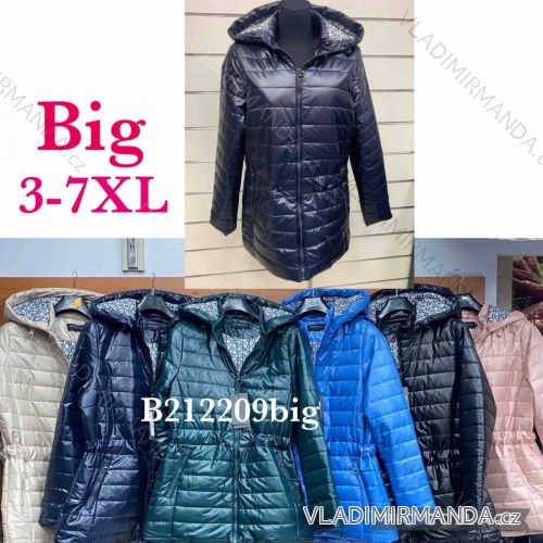 Bunda slabá s kapucňou dámska nadrozmer (3XL-7XL) BHFASHION PMWK22B212209B