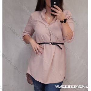 Šaty elegantný s pásikom douhý rukáv (L/XL ONE SIZE) TALIANSKÁ MÓDA IMM21u3297