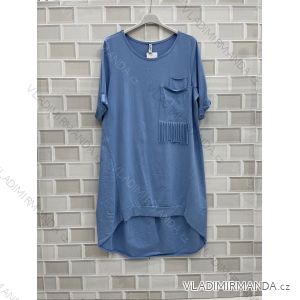 Šaty krátky rukáv dámske nadrozmer (XL/2XL ONE SIZE) TALIANSKA MÓDA IMWT22012