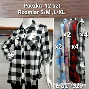 Košeľa dlhý rukáv dámska (S/M, L/XL ONE SIZE) POLSKÁ MÓDA MTN22G2-329