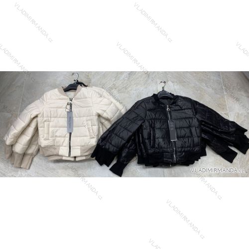 Bunda šusťáková mini bomberka dlhý rukáv dámsky (S-2XL) TALIANSKA MÓDA IMWB22400