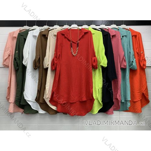 Košeľa oversize predĺžená dlhý rukáv dámska (M/L ONE SIZE) TALIANSKA MÓDA IMWA22414