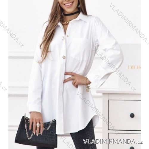 Košeľa oversize dlhý rukáv dámska (S/M ONE SIZE) TALIANSKA MÓDA IMWB22420