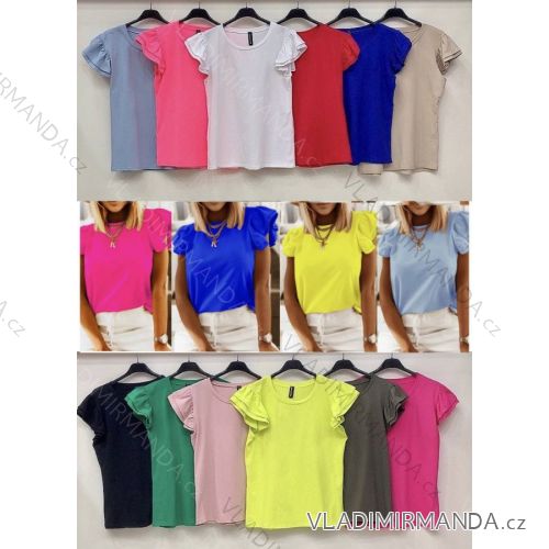 Tričko krátky rukáv dámske (S/M ONE SIZE) TALIANSKA MÓDA IMWB22436