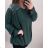 Tunika / blúzka dlhý rukáv dámska nadrozměr (3XL / 4XL ONE SIZE) TALIANSKÁ MÓDA IMWQ21216 biela