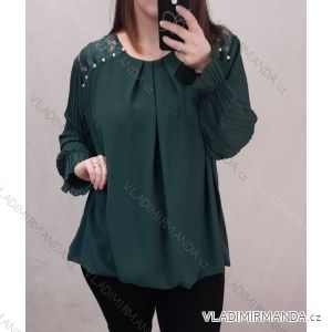 Tunika / blúzka dlhý rukáv dámska nadrozměr (3XL / 4XL ONE SIZE) TALIANSKÁ MÓDA IMWQ21216