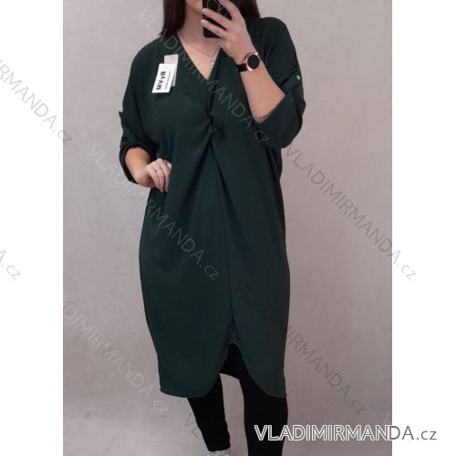 Šaty oversize maxi dlhý rukáv dámske (2XL / 3XL ONE SIZE) TALIANSKÁ MÓDA IMWD2120148