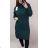 Šaty úpletové s rolákom dlhý rukáv dámske (XL / 2XL ONE SIZE) TALIANSKÁ MÓDA IMT21S-835 čierna xl/2xl one size
