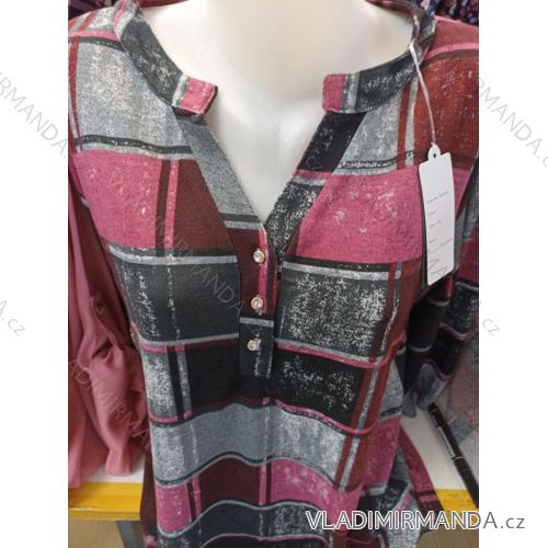 Tunika košeľová teplá 3/4 krátky rukáv dámska (L-3XL) ERBOSSI ERB22002