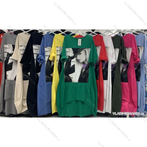Šaty oversize voľnočasové dlhý rukáv dámske (S/M ONE SIZE) TALIANSKA MÓDA IMWD22515
