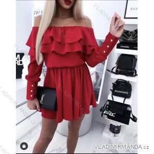 Šaty carmen dlhý rukáv dámske (S / M ONE SIZE) TALIANSKÁ MÓDA IMWG22549