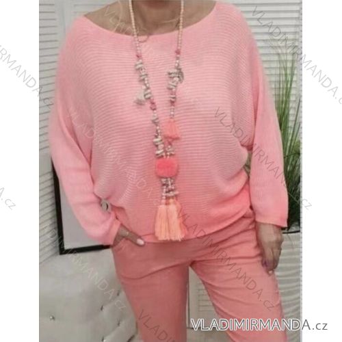 Sveter tenký oversize dlhý rukáv dámsky (S/M ONE SIZE) TALIANSKA MÓDA IMWA22571