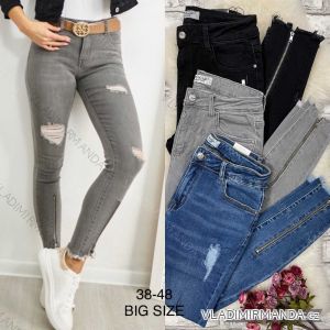 Rifle jeans dlhé dámske nadrozmer (38-48) JEANS JAW22580