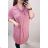 Šaty košeľové 3/4 dlhý rukáv dámske (XL/2XL ONE SIZE) TALIANSKA MÓDA IM421087/DR starorůžová
