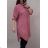 Šaty košeľové 3/4 dlhý rukáv dámske (XL/2XL ONE SIZE) TALIANSKA MÓDA IM421087/DR starorůžová