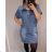 Šaty riflové krátky rukáv dámske nadrozmer (2XL-6XL) GOURD GD22GD8607-LJ/DR 6XL modrá