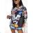 Šaty mikinové/mikina predĺžená s kapucňou dlhý rukáv dámske mickey mouse (S/M ONE SIZE) TALIANSKA MÓDA IMWK22003