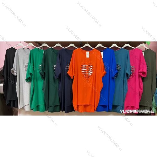 Šaty krátky rukáv dámske nadrozmerné (3XL/4XL ONE SIZE) TALIANSKA MÓDA IMWQ22007