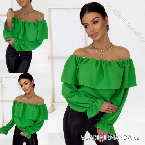 Tunika blúzka carmen dlhý rukáv dámske (S/M ONE SIZE) TALIANSKA MÓDA IMWK22BEO21257