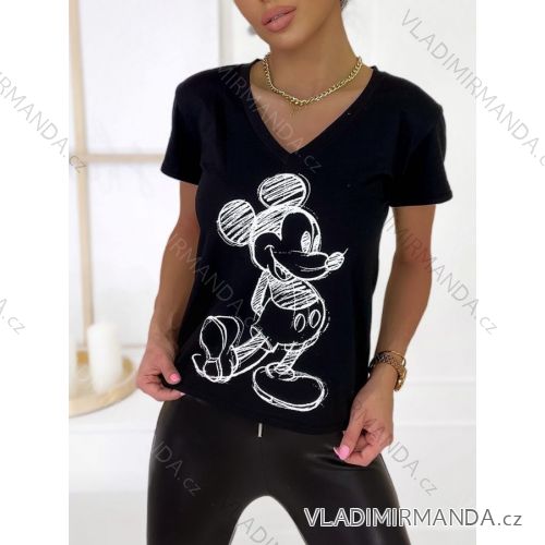 Tričko krátky rukáv dámske mickey mouse (S/M ONE SIZE) TALIANSKA MÓDA IMWK22090