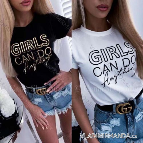 Tričko krátky rukáv dámske (S / M ONE SIZE) TALIANSKÁ MÓDA IMWK22098