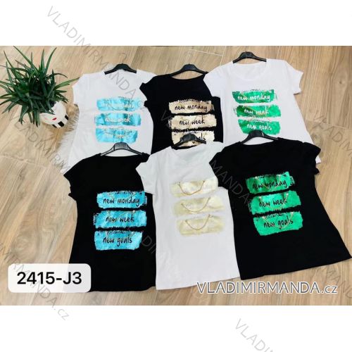 Tričko krátky rukáv dámske (S/M ONE SIZE) TALIANSKA MÓDA IMM222415-j3