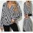 Blúzka elegantný dlhý rukáv dámska prúžok (S/M ONE SIZE) TALIANSKA MÓDA IMM22Q32011