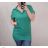 Tunika košeľová krátky rukáv dámska nadrozmer (XL/2XL ONE SIZE) TALIANSKA MÓDA IMJ22006/DR XL/2XL zelená