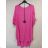 Šaty s príveskom krátky rukáv dámske (2XL/4XL ONE SIZE) TALIANSKA MÓDA IMJ22001/DR 2XL/3XL ružová